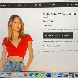 Thalia Satin Wrap Crop Top